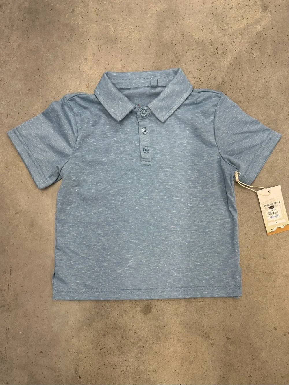 Stitch & Stone Boys Blue Polo Shirt Size 6 NWT
